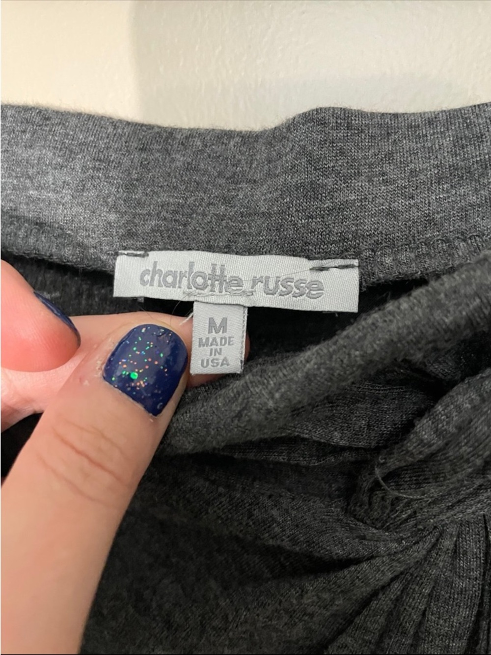 Draped High-Low Skirt - Charcoal Gray - Picture 3 of 4